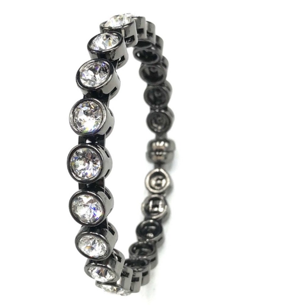 Silpada hematite crystal magnetic bangle bracelet black